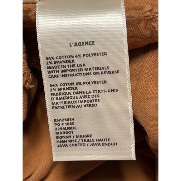 NWT L'AGENCE Margot Jean Java Coated 30 - Picture 4 of 9
